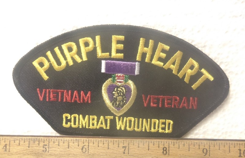 Purple Heart - Vietnam Veteran - Combat Wounded Embroidered Patch