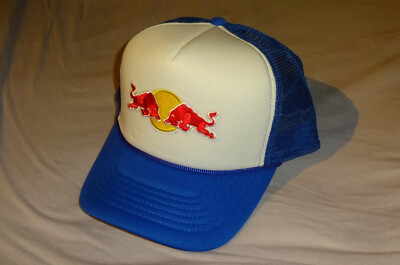 RED BULL Energy Drink TRUCKER MESH SNAPBACK CAP white/blue UNBENUTZT + wie NEU!