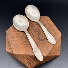 Antique Wm. Rogers Mfg. Co Rogers Bros. Silver Plated Baby Spoons - First Love