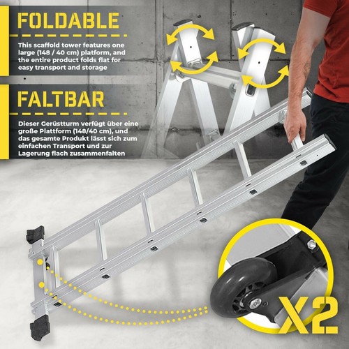 Andamio Timbertech® plataforma de trabajo de aluminio andamio andamio rodante escalera multifunción - Imagen 8 de 12