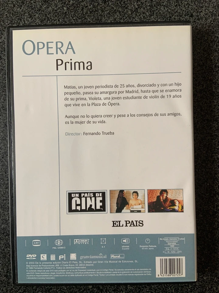 ÓPERA PRIMA (1980) - DVD - UN PAÍS DE CINE Nº 23 - EL PAÍS - ¡COMO NUEVO! - Imagen 2 de 2