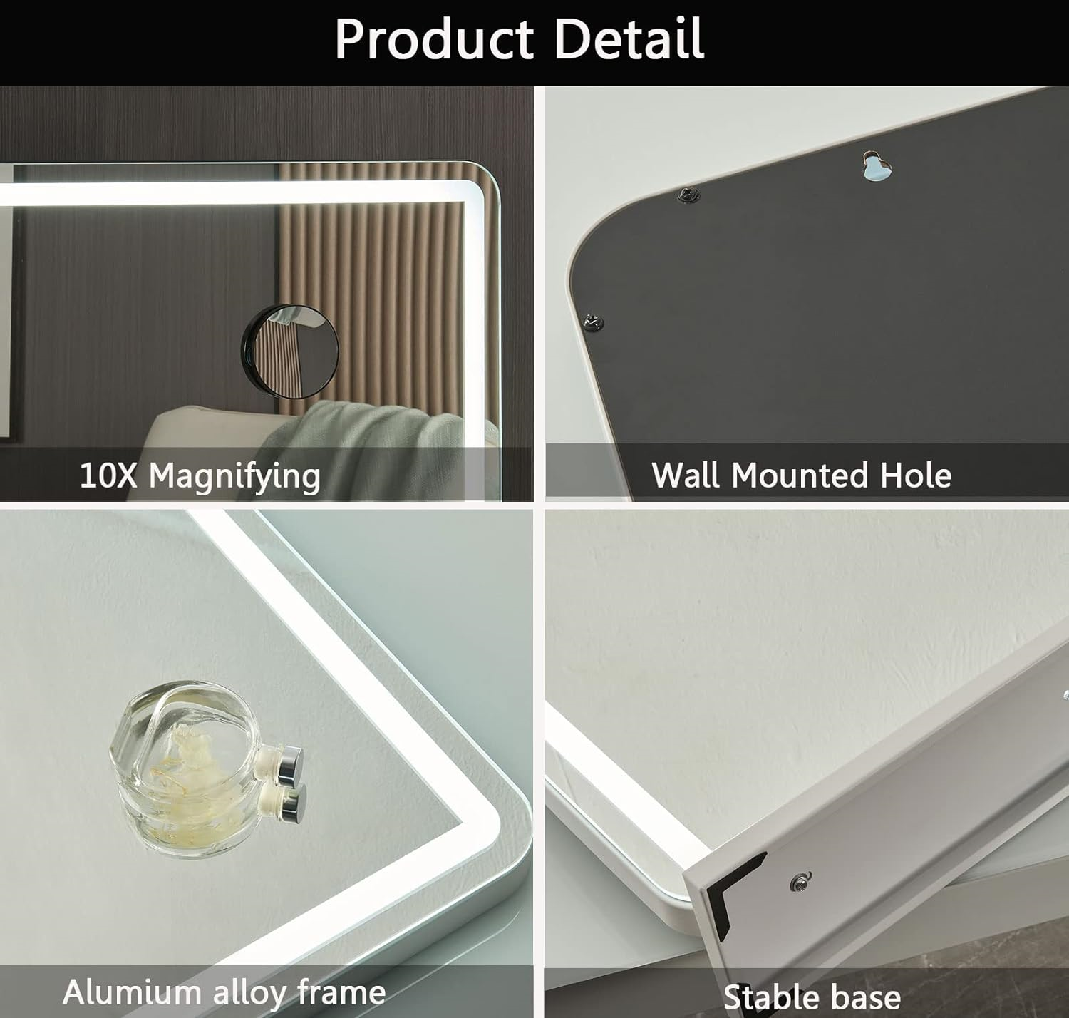 Puselo Vanity Mirror with Lights, Large Hollywood Lighted Makeup Mirror