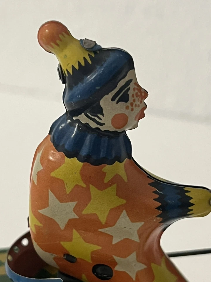 Ancien Jouet Clown Cheval Et Charrette Métal déco Poupée Bleuette Jumeau - Photo 3/4