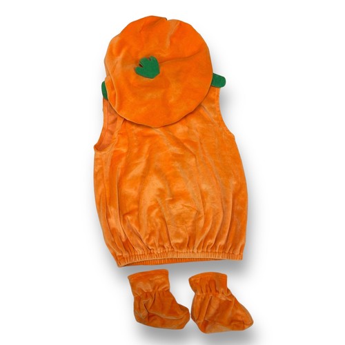 Disfraz de calabaza de terciopelo con sombrero y botines de Halloween para niños talla 0-3 meses - Imagen 2 de 2