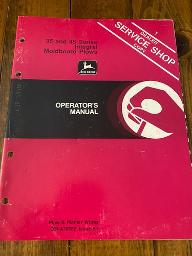 John Deere Serie 35 e 45 Aratri Stampo Integrali Manuale Operatore - Foto 1 di 2