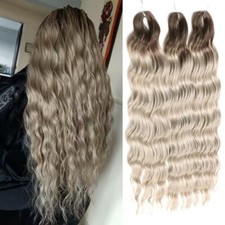 3Set 24" Loose Deep Wave Crochet Hair Water Curl Crochet Braiding Hair Extension