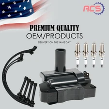 Ignition Coil & Spark Plug & Wire Set for Nissan Sentra Frontier CM1T-227 UF731
