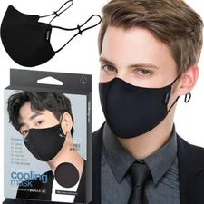♻️ Reusable Washable Cloth Fabric Face Mask Nose Wire Filter Pocket (Black - L)