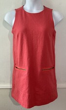 J. CREW Size Small S Orange Melon Jumper Dress Zip Pockets j279