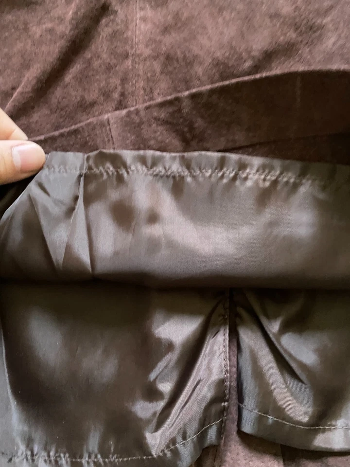 Newport News Mujer Cuero Forrado hasta la Rodilla Falda Marrón Reino Unido Talla 16 (EE. UU.) Foto 4 de 4