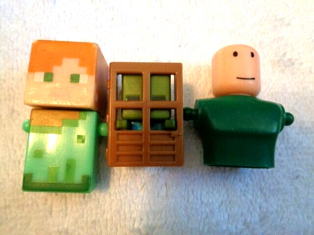 Lego People 3 Mini figure Cube Pixel Window Minecraft Alex Green Roblox  Jazwares