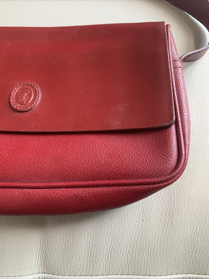 Trussardi красный кожаный Дамская сумка наплечная сумка - Изображение 4 из 4