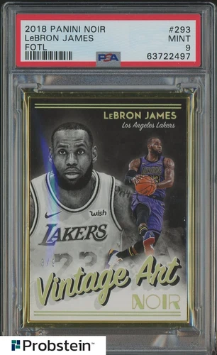 2018-19 Panini Noir FOTL #293 LeBron James Los Angeles Lakers 3/9 PSA 9 MINT