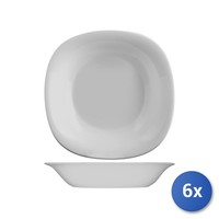 6X Opalglas Tafel Teller Arc Carine 22Cm Tief Weiß