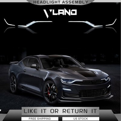 VLAND FULL LED DRL Projector Headlight For 2019-2024 Chevy Camaro RS|1SS|2SS L+R