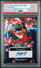 2025 LEAF SIGNATURE SERIES JA MORANT AQUATIC CLOWNFISH CRYSTAL #1/1 AUTO PSA 9