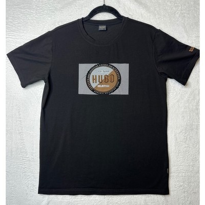 Hugo Selection T-Shirt Mens XL Black Graphic Print Short Sleeve Crew Neck