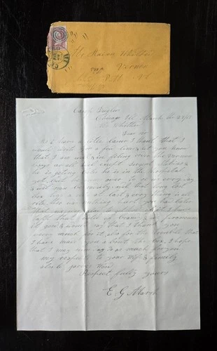 1863 CIVIL WAR - CAMP DOUGLAS, CHICAGO, ILLINOIS, LETTER