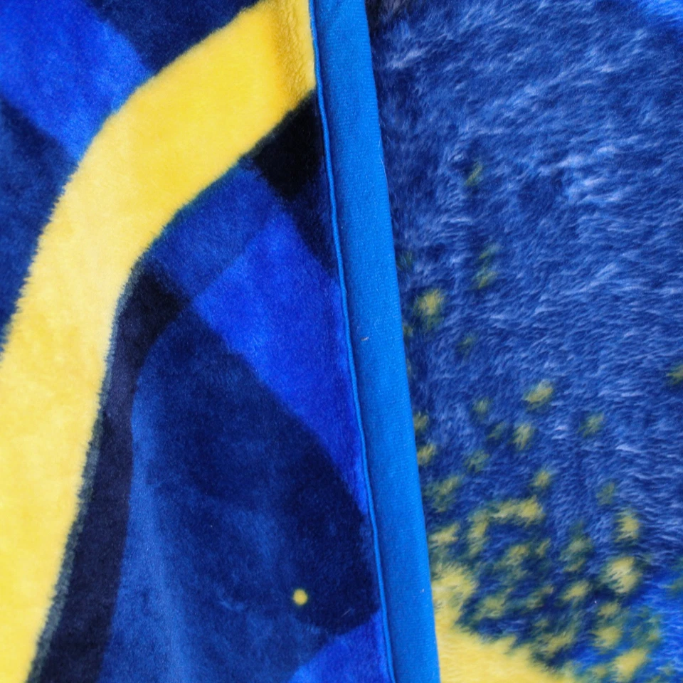 Golden Warriors Northwest Fluffy Fleece Throw Blanket 62.5" x 75.5" Blue/Yellow - Image 3 of 4