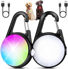 Dog Lights for Night Walking - 2 Pack 4 Modes Dog Collar Light, Rechargeable Dog