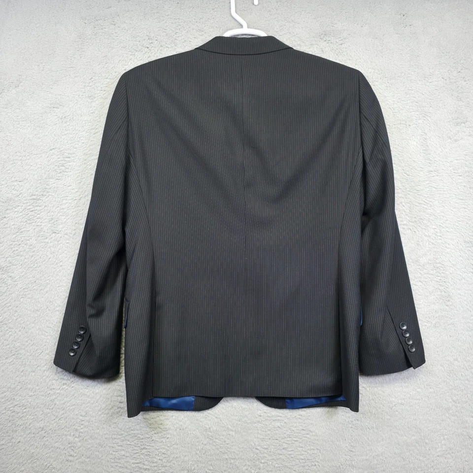 Мужской костюм Kenneth Cole Reaction куртка 40S черная тонкая полоса брюки 34x32 опрятные - Изображение 3 из 4