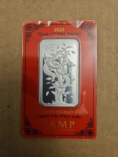2025 Pamp Suisse 1 oz 999 Fine Silver Bar Year Of The Snake Lunar Legend Series