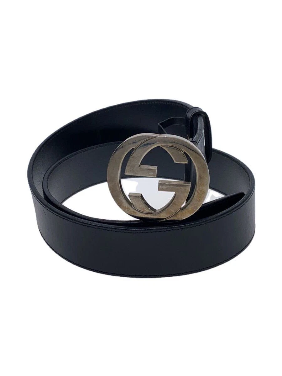 Ceinture GUCCI cuir noir uni homme 114984 Occasion