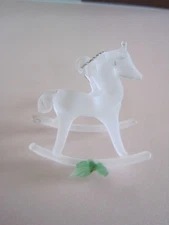 R.O.G. Taiwan Frosted Glass Ornament Rocking Horse