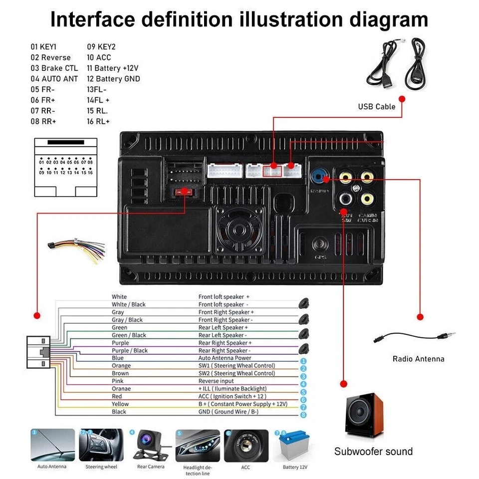 Reproductor de MP5 7" Android 13 Carplay Coche Estéreo 64GB Radio GPS WiFi 2 Din Navegación Foto 3 de 4