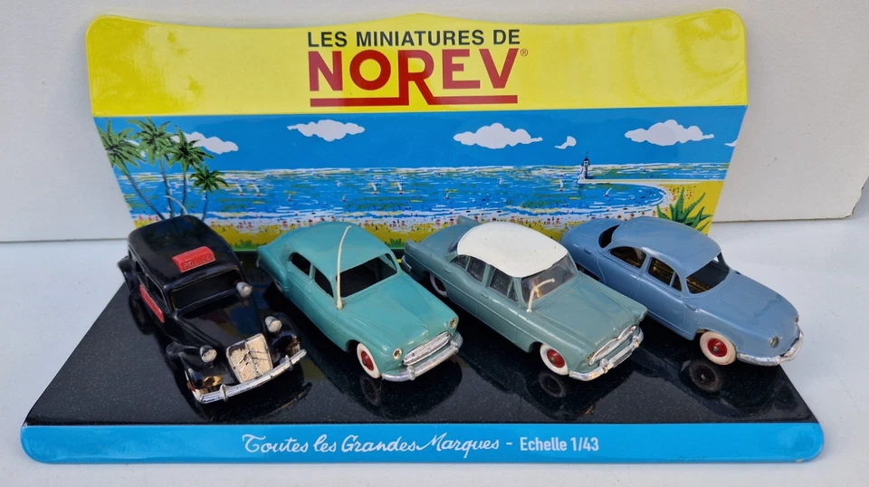 Norev lot traction frégate versailles dyna panhard jouet ancien plastique tôle - Photo 3/4