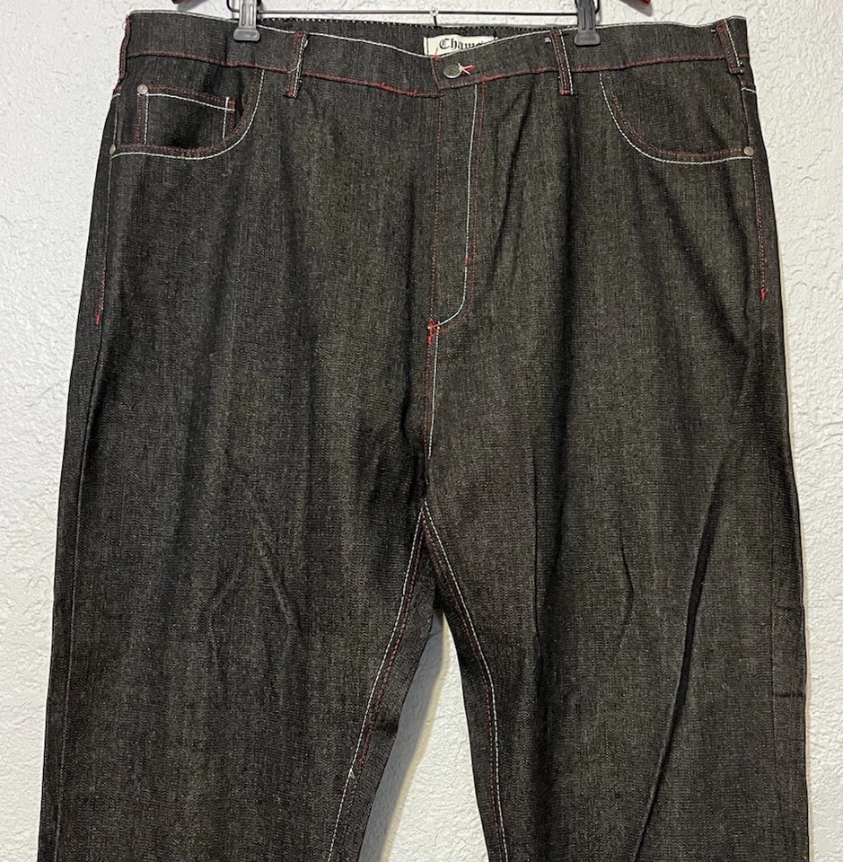 Pantalones de mezclilla de colección para hombre 48 medidas 46x31 negros holgados bordados hip hop Y2K Foto 2 de 4