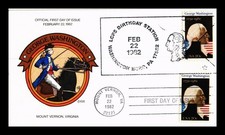 DR JIM STAMPS US COVER GEORGE WASHINGTON FDC DUAL CANCEL COLLINS HAND PAINTED