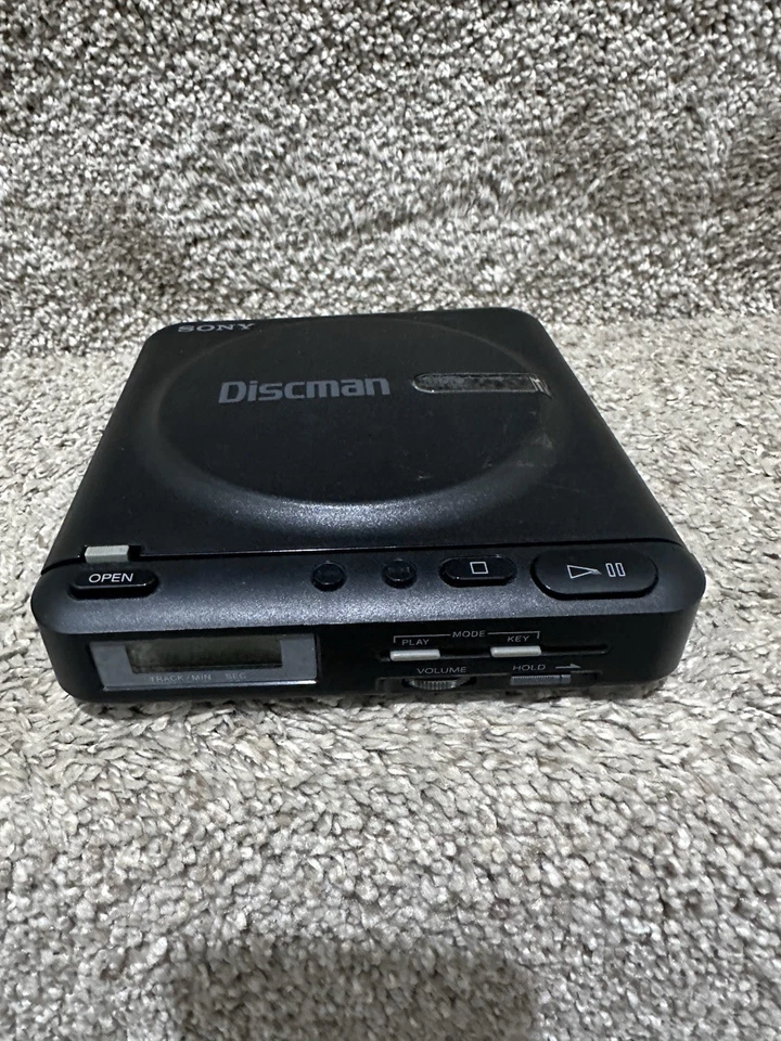 Vintage 1989 Sony D-2 Discman CD Compact Disc Musik Player schwarz getestet & funktionsfähig