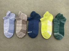 5 Pairs Bombas Women's Honeycomb Ankle Socks Size small 5 Colors