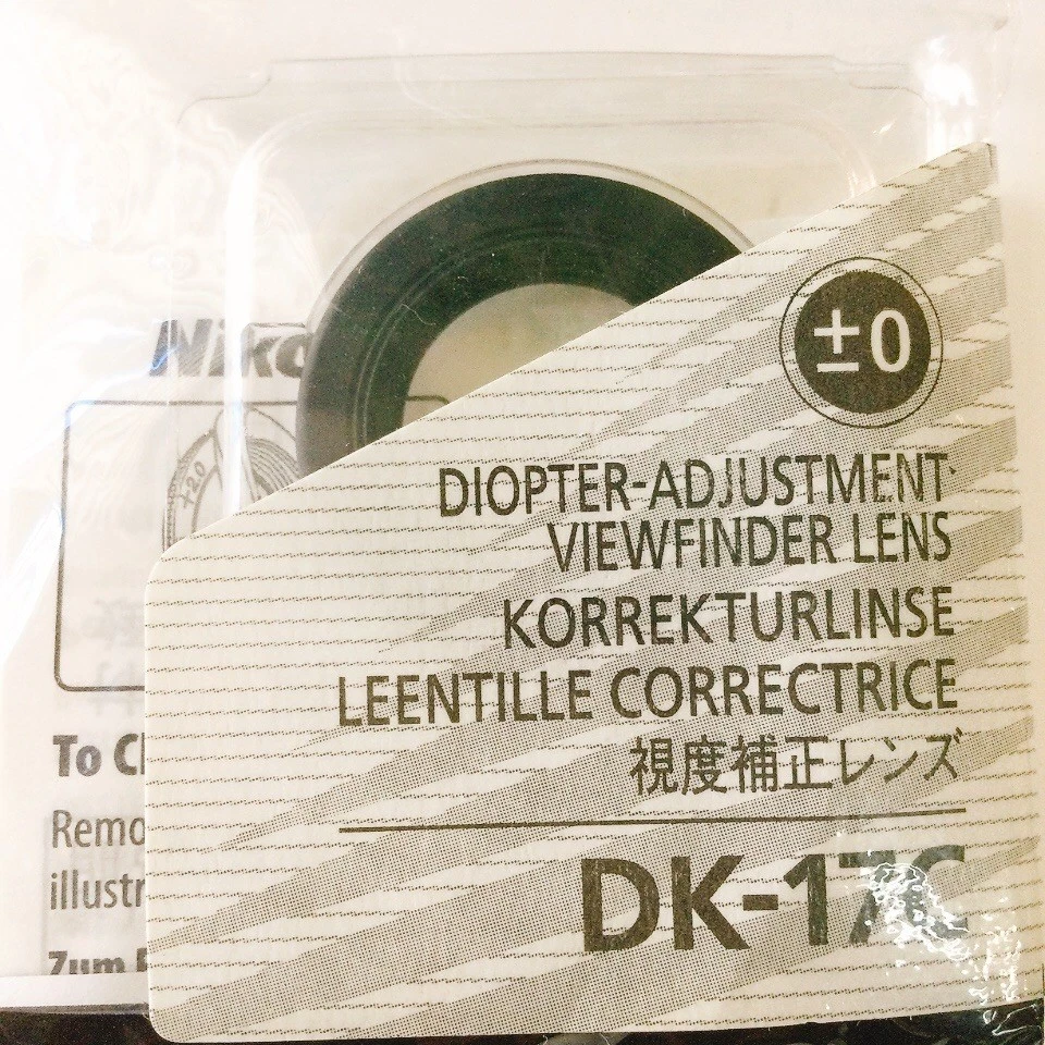 Lente de ajuste de dioptrías Nikon DK-17C ±0 para D850 D700 D1 D6 D5 D4 F5 F6 D2SH Df Foto 3 de 4