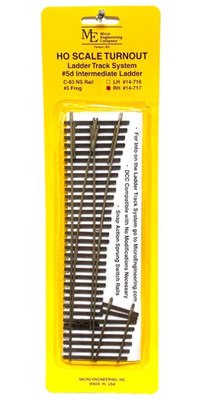 HO Micro Engineering 14-717 Code 83 #5d Right Hand Ladder Track System Turnout