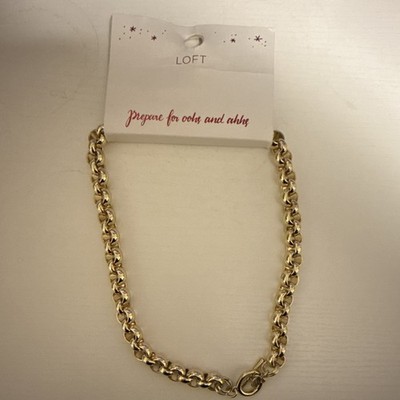 LOFT Gold Chain Style Necklace Toggle Closure Fashion Jewelry Elegant Gold Tone