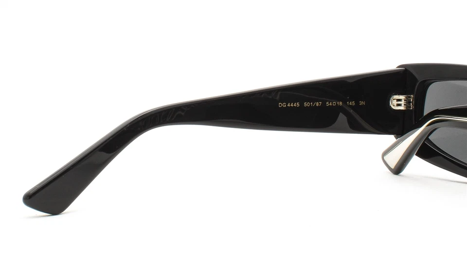 Gafas de sol Dolce Gabbana pulidas negras sobre plateadas con logotipo DG 4445 501/87 con estuche Foto 4 de 4