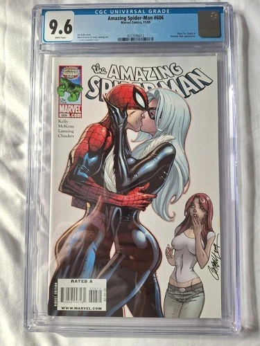 Amazing Spider-man 606 CGC 9.6, J. Scott Campbell Cover, HTF. New Slab.