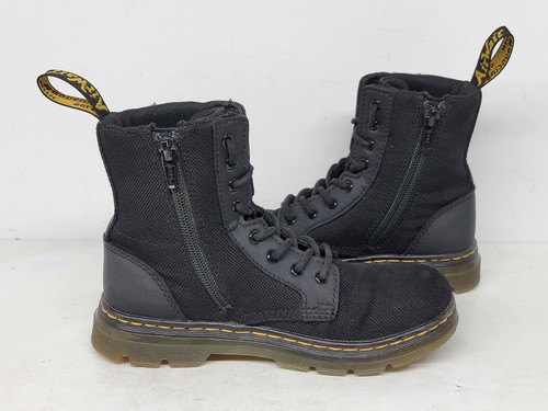 Dr. Martens Doc Combs J Air Wair Combat Boots, Kid Youth 2 Canvas Zip Black EUC - Picture 5 of 10