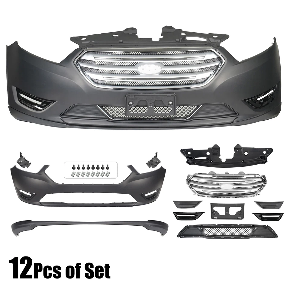 Front Bumper Cover Grille Assembly For 2013-2019 Ford Taurus SE | SEL | Limited - Image 3 of 4
