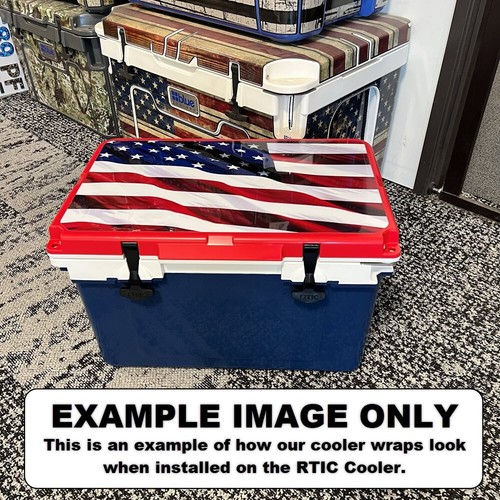 Vinyl Cooler Wrap fits RTIC 20qt | Decal Skin LID - Redline Flag - Picture 5 of 7