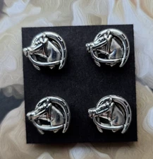 Horseshoe Silver Arabian Horse Head Magnetic Pins. Hunt seat, Western Horse show