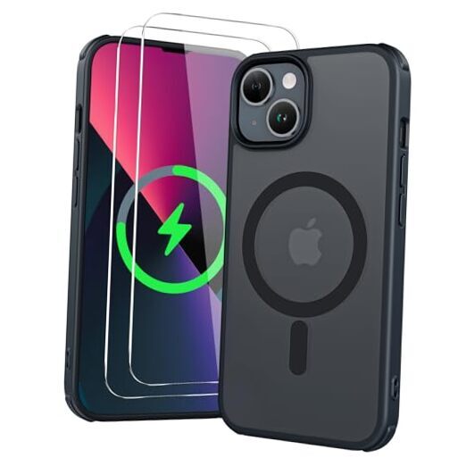 Magnetic for iPhone 13 Case & iPhone 14 Case Compatible with iPhone 13/14 Black