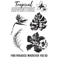 PARADISE FOUND Collection Clear Unmounted Rubber Stamp Set Kaisercraft CS347 New