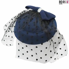 Vintage 40's 50's Ladies Fascinator Hat - Retro Wedding Party Net Veil Headpiece