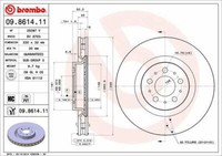 Bremsscheiben 2X Beschichtet VA Vorne Brembo Coated Disc Line 09.8614.11