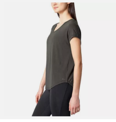 Mondetta Ladies' Ultra Soft V neck Everyday Modal Stretch Shirt M Dust Blue