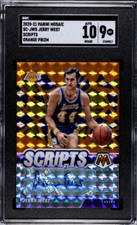 2020-21 Panini Mosaic Scripts Orange Prizm Jerry West SCJWS Auto Lakers SGC 9/10