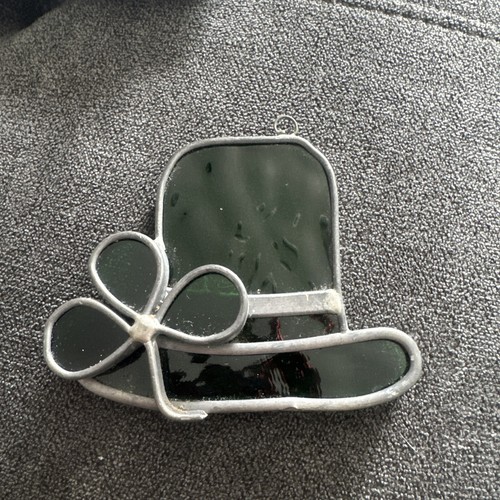 STAINED GLASS IRISH HAT CLOVER TIFFANY STAINED GLASS - Picture 4 of 7